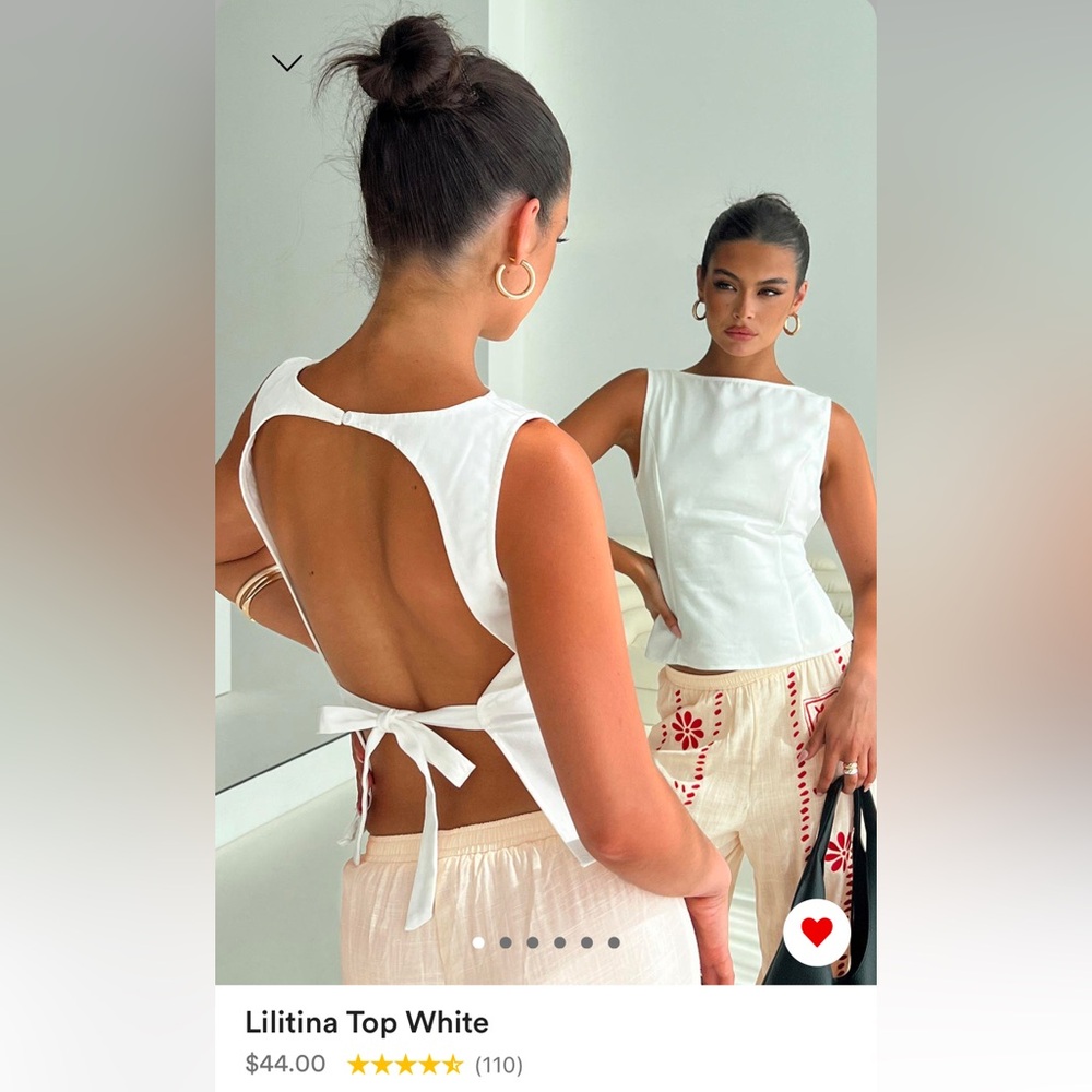 NWT Princess Polly Lilitia Top White